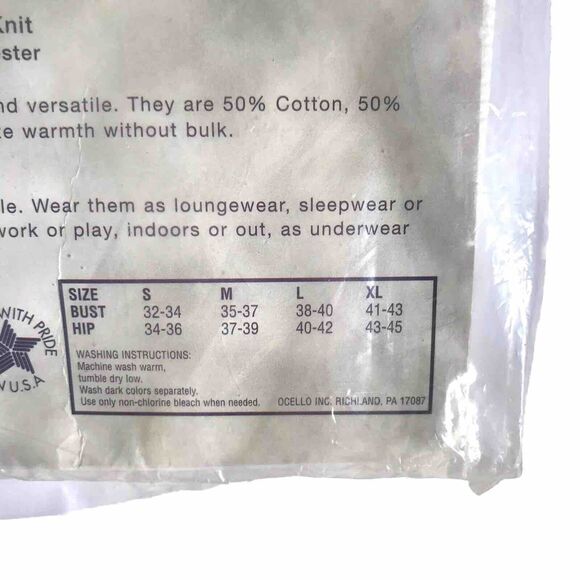 Vintage 70s 80s Ocello Warmwear baselayer pant SZ M Thermal Knit Women White NWT - Picture 4 of 6